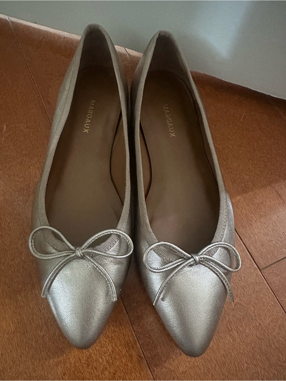 Margaux The Pointe Metallic Gold/Pewter Pointed-Toe Ballet Flats